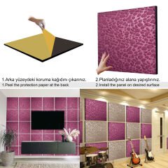 Tink Kendinden Yapışkanlı Keçe Akustik Ses ve Isı Yalıtım Paneli Bordo 39x39 cm