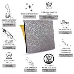 Tink Self-Adhesive Felt Acoustic Sound and Heat Insulation Panel Gray 40x40 cm, 6 Pieces/1 m2