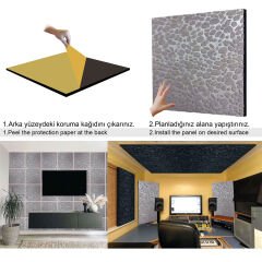Tink Kendinden Yapışkanlı Keçe Akustik Ses ve Isı Yalıtım Paneli Gri 41x41 cm