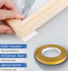 Tink Güçlü Yapışkanlı Çift Taraflı Opak Bant 12 MM X 100 M