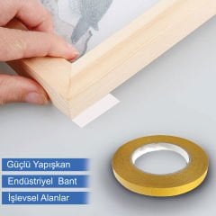 Tink Güçlü Yapışkanlı Çift Taraflı Opak Bant 12 MM X 100 M