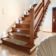 Tink Yapışkanlı Kaydırmaz Yıkanabilir Keçe Merdiven Basamak Halısı Devetüyü 22x75 cm