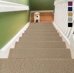 Tink Yapışkanlı Kaydırmaz Yıkanabilir Keçe Merdiven Basamak Halısı Devetüyü 22x75 cm