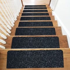 Tink Yapışkanlı Kaydırmaz Yıkanabilir Keçe Merdiven Basamak Halısı Antrasit 22x75 cm