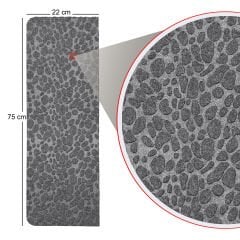 Tink Adhesive Non-Slip Washable Felt Stair Tread Carpet Gray 22x75 cm