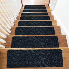 Tink Yapışkanlı Kaydırmaz Yıkanabilir Keçe Merdiven Basamak Halısı Siyah 22x75 cm