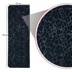Tink Adhesive Non-Slip Washable Felt Stair Tread Carpet Black 22x75 cm