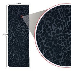 Tink Yapışkanlı Kaydırmaz Yıkanabilir Keçe Merdiven Basamak Halısı Siyah 22x75 cm