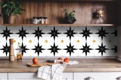 Tink Kendinden Yapışkanlı Altın Yıldız Desenli 30x30 cm Pvc Karo Kaplama