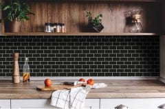 Tink Kendinden Yapışkanlı Siyah Metro 30x30 cm Pvc Karo Kaplama