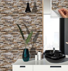 Tink Kendinden Yapışkanlı Geometrik Taş Desenli 30x30 cm Pvc Karo Kaplama 1 m2 (11 Adet)