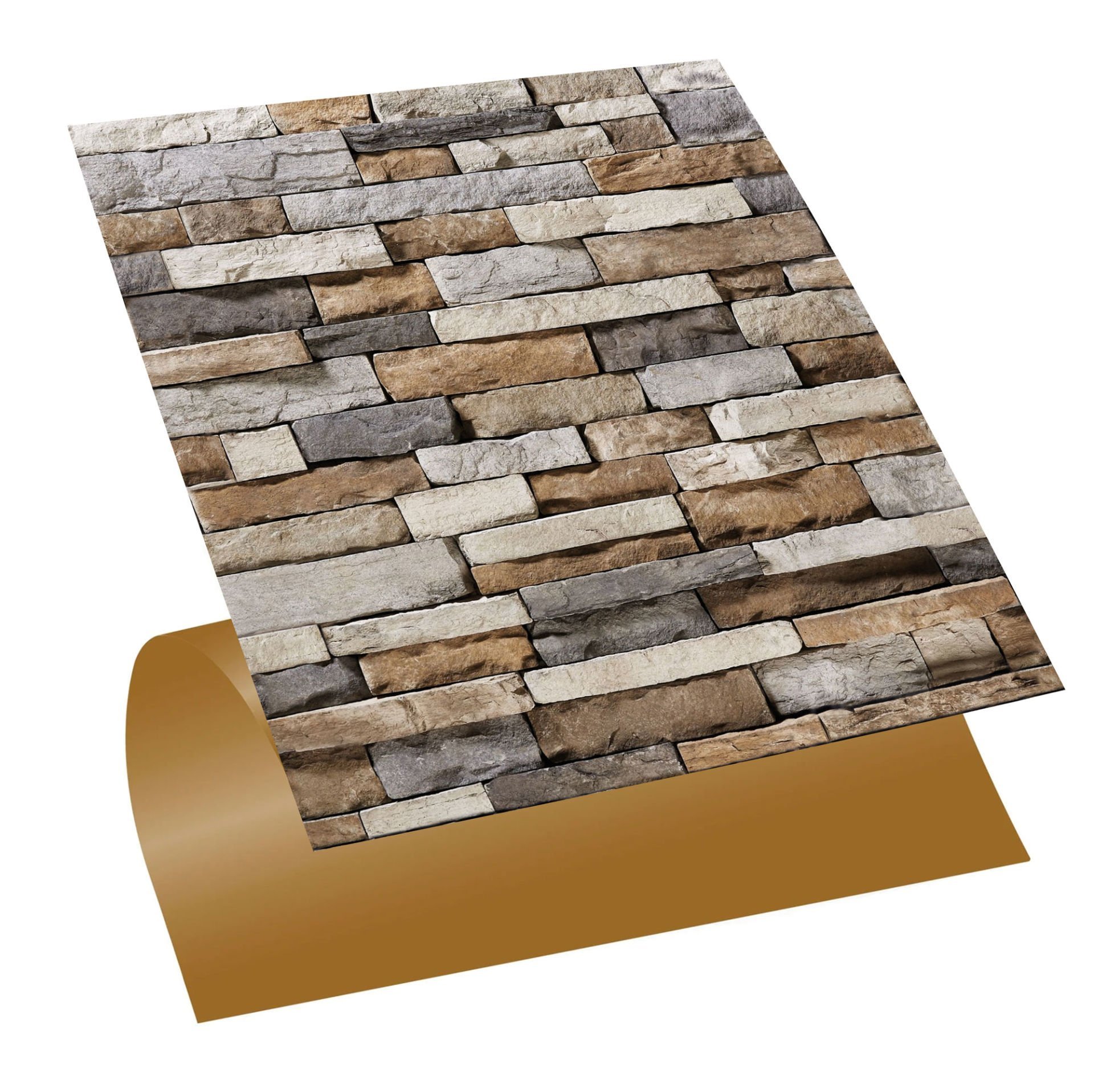 Tink Kendinden Yapışkanlı Geometrik Taş Desenli 30x30 cm Pvc Karo Kaplama
