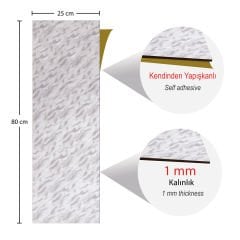 Tink Kendinden Yapışkanlı Parke Kaplama Mermer Desenli Pvc Yer Döşemesi 25x80 cm / 5 Adet / 1 m²