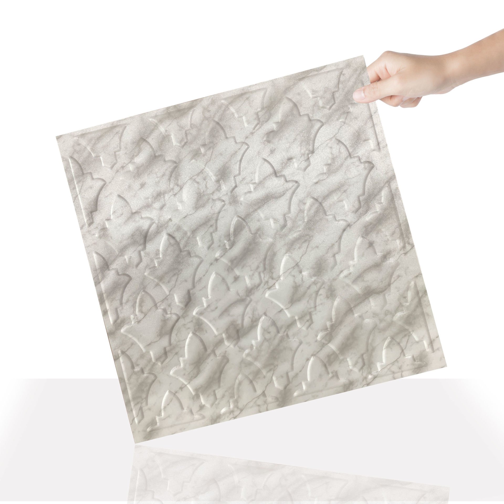 Tink 3D Duvar Paneli Kabartmalı Salon Desenli Pvc 41x41 cm/ 6 Adet /1 m² Mermer Desenli