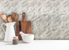 Tink 3D Duvar Paneli Kabartmalı Salon Desenli Pvc 41x41 cm/ 6 Adet /1 m² Mermer Desenli