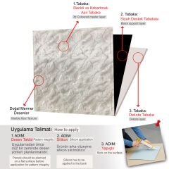Tink 3D Duvar Paneli Kabartmalı Salon Desenli Pvc 41x41 cm/ 6 Adet /1 m² Mermer Desenli
