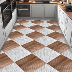 Tink 3D Duvar ve Zemin Paneli Kabartmalı Puantiye Desen Pvc 41x41 cm/ 6 Adet /1 m² Mermer Desenli