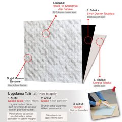 Tink 3D Duvar ve Zemin Paneli Kabartmalı Puantiye Desen Pvc 41x41 cm/ 6 Adet /1 m² Mermer Desenli