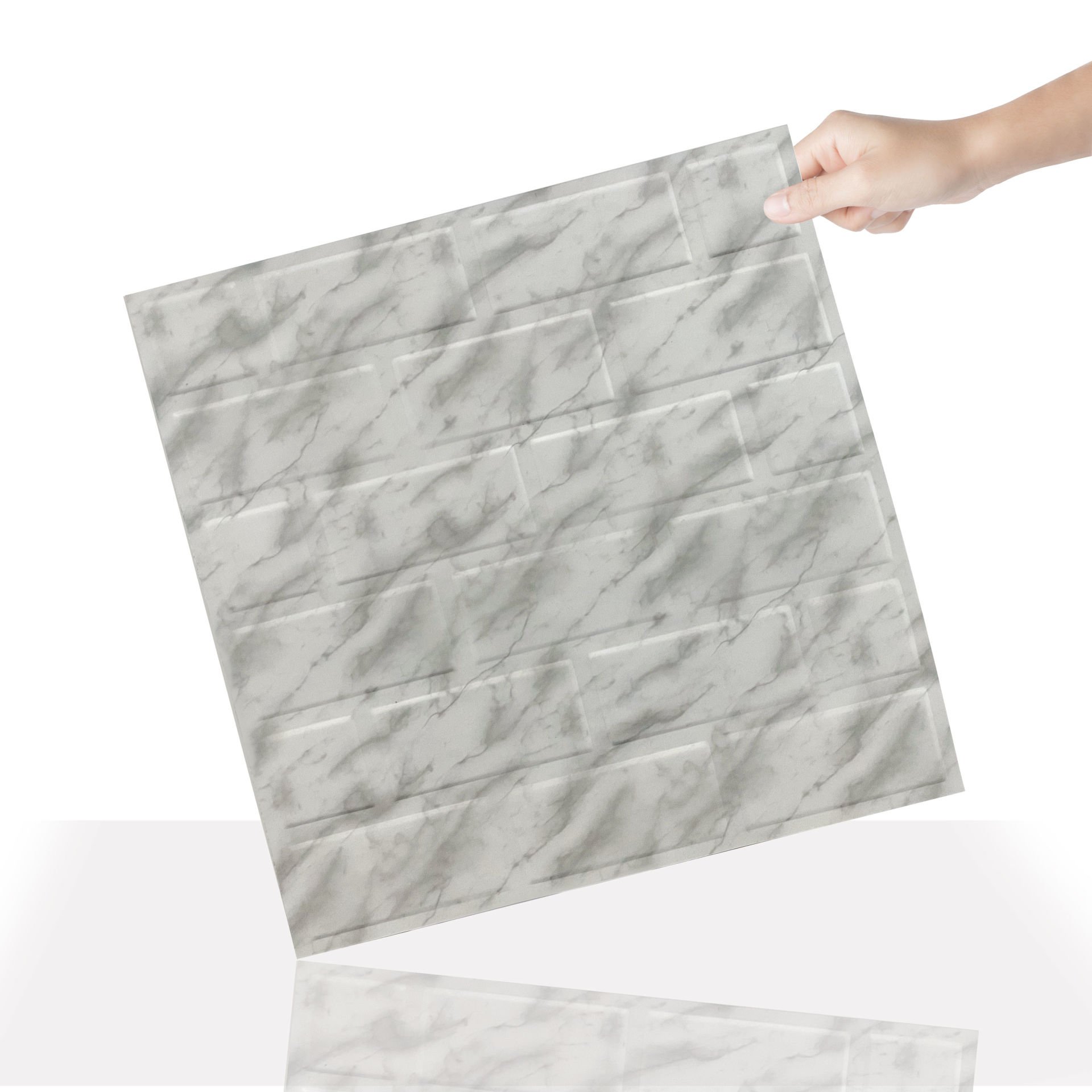 Tink 3D Duvar Paneli Kabartmalı Metro Desen Pvc 41x41 cm/ 6 Adet /1 m² Mermer Desenli