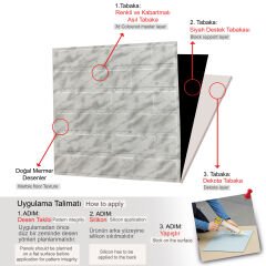 Tink 3D Duvar Paneli Kabartmalı Metro Desen Pvc 41x41 cm/ 6 Adet /1 m² Mermer Desenli