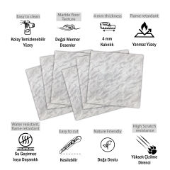 Tink 3D Duvar Paneli Kabartmalı Retro Desen Pvc 41x41 cm/ 6 Adet /1 m² Mermer Desenli