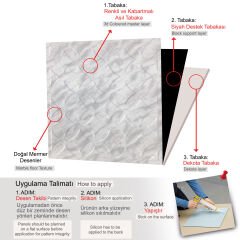 Tink 3D Duvar Paneli Kabartmalı Retro Desen Pvc 41x41 cm/ 6 Adet /1 m² Mermer Desenli