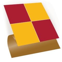 Tink Self Adhesive Plain Color 30x30 cm PVC Floor Wall Tiles 0.36 m2 (4 Pieces) - YELLOW-DARK BLUE