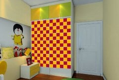 Tink Kendinden Yapışkanlı Düz Renk 30x30 cm Pvc Yer Duvar Karoları 0,36 m2 (4 Adet) - BORDO-MAVİ
