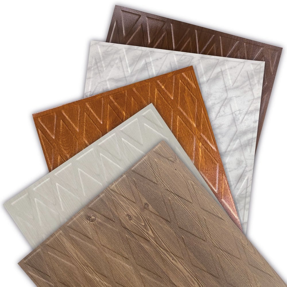 Tink 3D Embossed Diamond Pattern PVC Wall Panel 41x41 cm / 6 Pieces / 1 m²