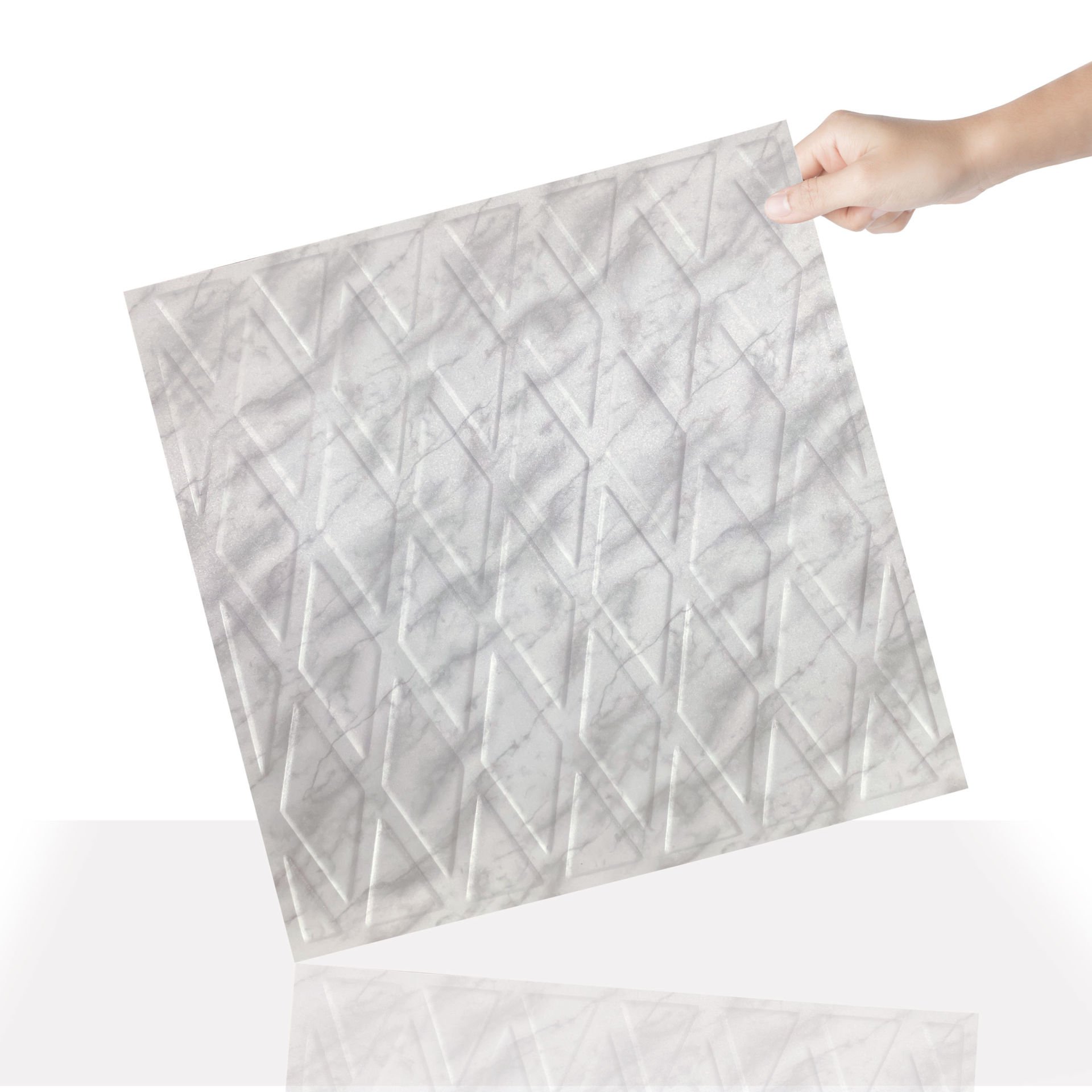 Tink 3D Duvar Paneli Kabartmalı Baklava Desen Pvc 41x41 cm/ 6 Adet /1 m² Mermer Desenli