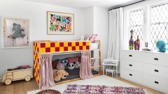 Tink Kendinden Yapışkanlı Düz Renk 30x30 cm Pvc Yer Duvar Karoları 0,36 m2 (4 Adet) - SARI-KIRMIZI