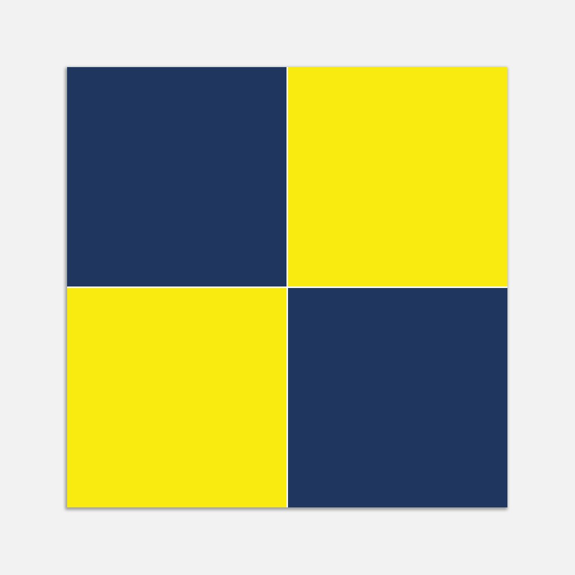 Tink Self Adhesive Plain Color 30x30 cm PVC Floor Wall Tiles 0.36 m2 (4 Pieces) - YELLOW-DARK BLUE