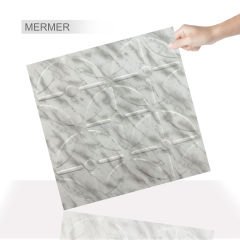 Tink 3 Boyutlu Duvar Paneli Kabartmalı Geometrik Yuvarlak Desen PVC 41x41 cm/ 6 Adet /1 m²