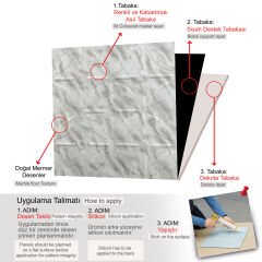 Tink 3 Boyutlu Duvar Paneli Kabartmalı Geometrik Yuvarlak Desen PVC 41x41 cm/ 6 Adet /1 m² Mermer Desenli