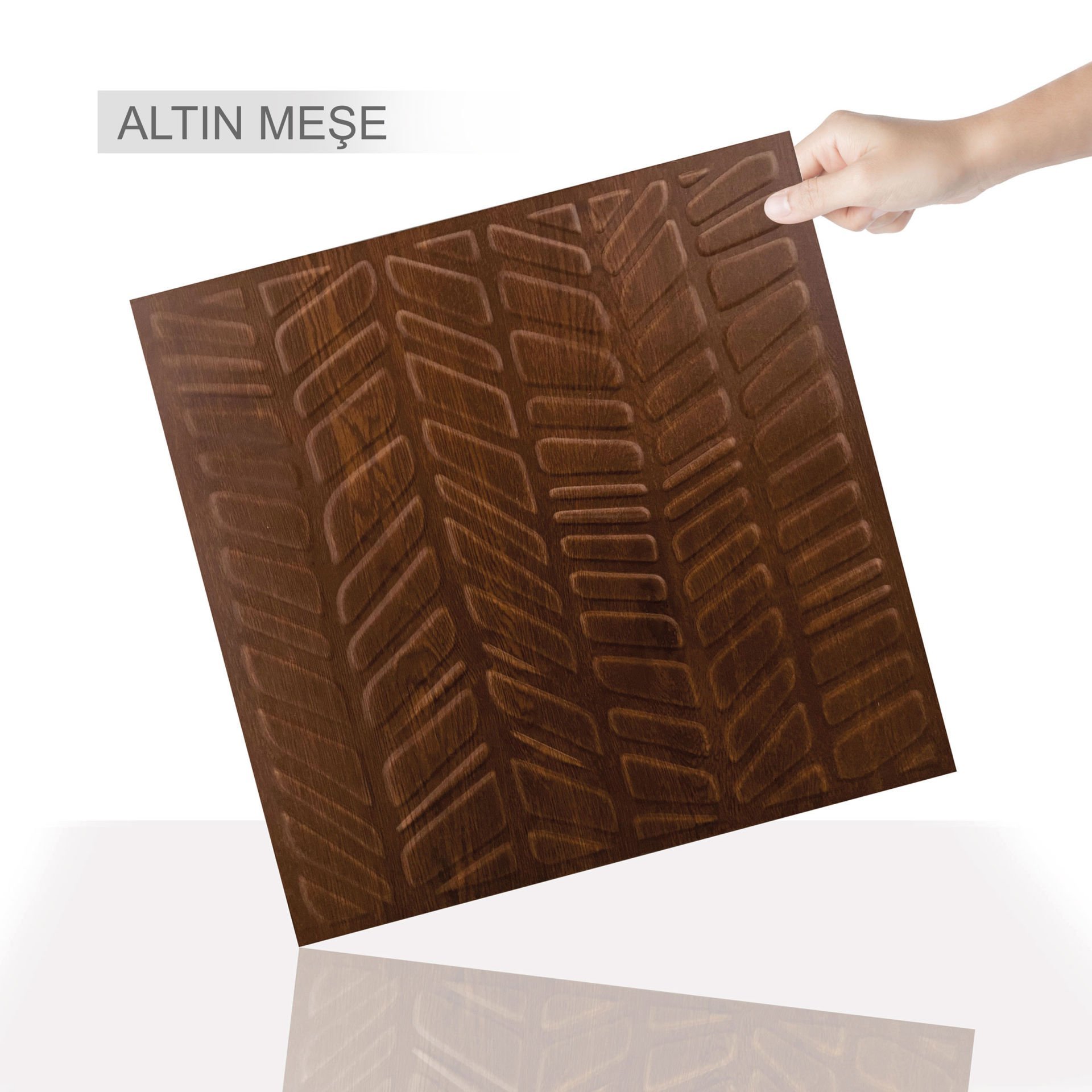 Tink 3 Boyutlu Duvar Paneli Kabartmalı Kılçık Desen Pvc 41x41 cm/ 6 Adet /1 m²