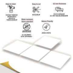 Tink Kendinden Yapışkanlı Düz Beyaz 30x30 cm Pvc Yer Duvar Karoları