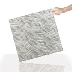 Tink 3 Boyutlu Duvar Paneli Kabartmalı Kılçık Desen Pvc 41x41 cm/ 6 Adet /1 m² Mermer Desenli