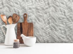 Tink 3 Boyutlu Duvar Paneli Kabartmalı Kılçık Desen Pvc 41x41 cm/ 6 Adet /1 m² Mermer Desenli