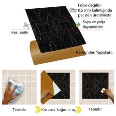 Tink Kendinden Yapışkanlı Mermer Desenli Pvc Karo 001 30x30 cm
