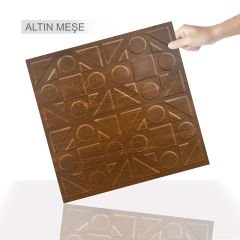 Tink 3 Boyutlu Duvar Paneli Kabartmalı Kareli Yuvarlak Desen Pvc 41x41 cm/ 6 Adet /1 m²