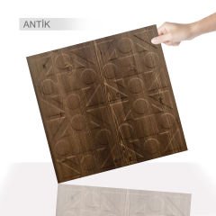 Tink 3 Boyutlu Duvar Paneli Kabartmalı Kareli Yuvarlak Desen Pvc 41x41 cm/ 6 Adet /1 m²