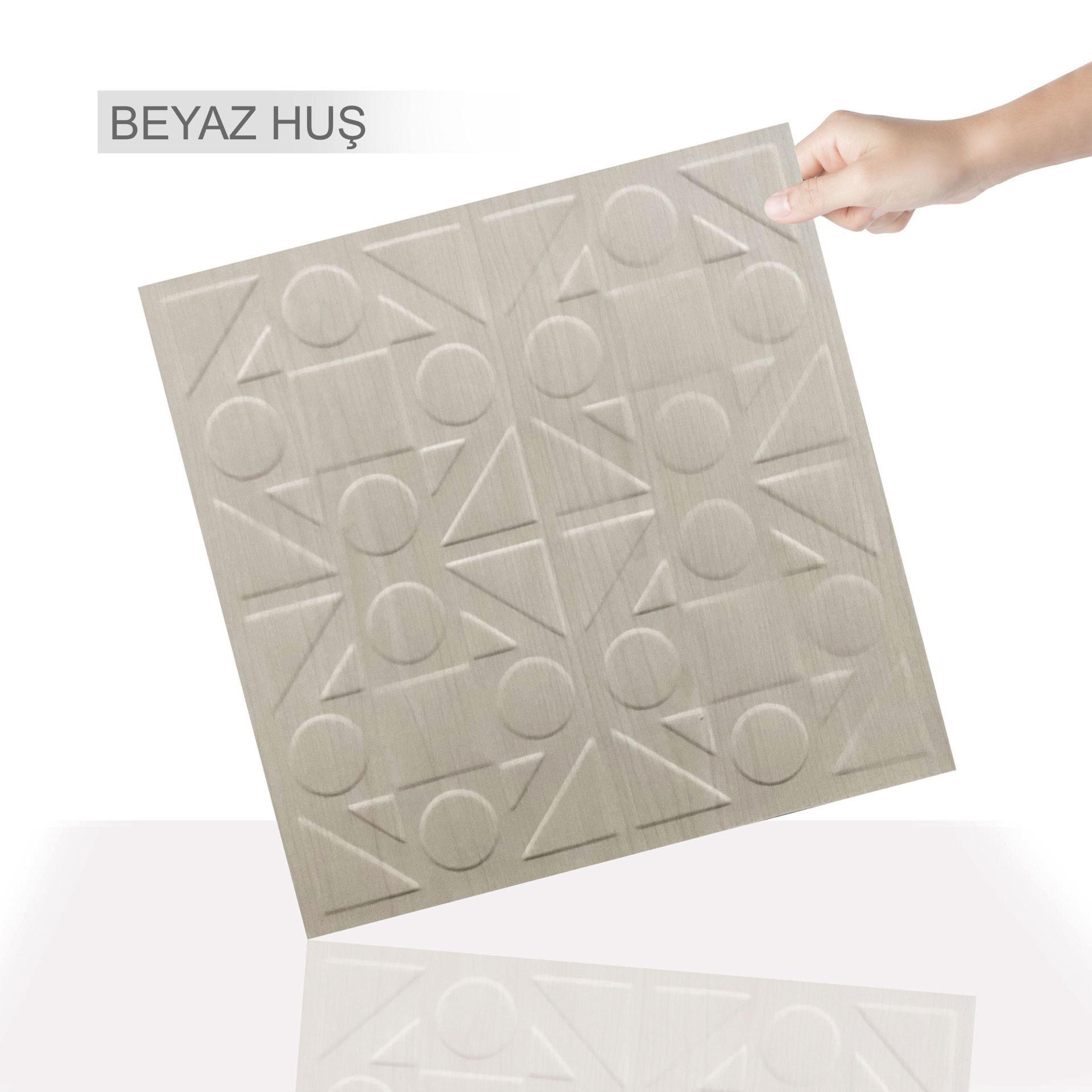 Tink 3 Boyutlu Duvar Paneli Kabartmalı Kareli Yuvarlak Desen Pvc 41x41 cm/ 6 Adet /1 m²