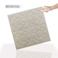 Tink 3 Boyutlu Duvar Paneli Kabartmalı Kareli Yuvarlak Desen Pvc 41x41 cm/ 6 Adet /1 m²