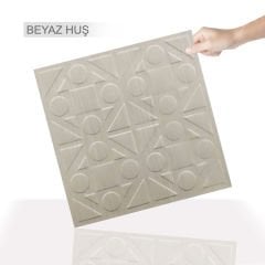 Tink 3 Boyutlu Duvar Paneli Kabartmalı Kareli Yuvarlak Desen Pvc 41x41 cm/ 6 Adet /1 m²