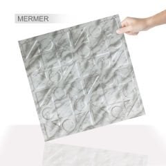 Tink 3 Boyutlu Duvar Paneli Kabartmalı Kareli Yuvarlak Desen Pvc 41x41 cm/ 6 Adet /1 m²