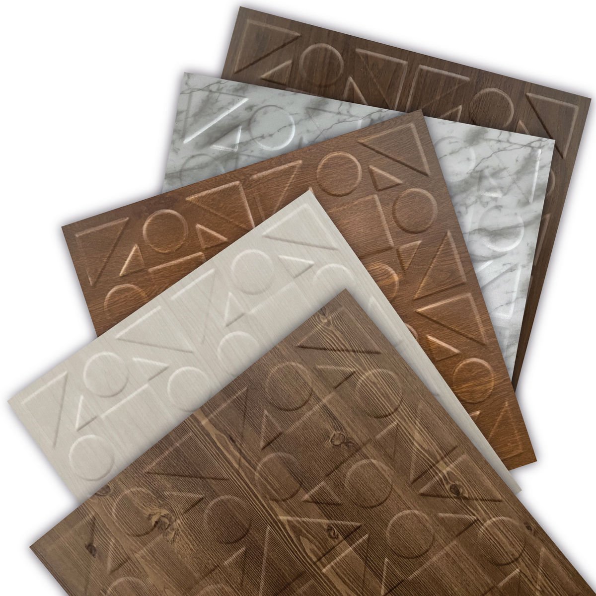 Tink 3D Kabartmalı Kareli Yuvarlak Desen PVC Duvar Panel 41x41 cm/ 6 Adet /1 m²