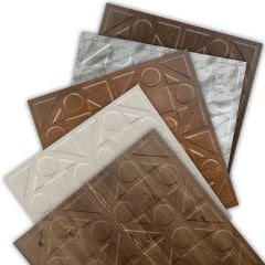 Tink 3D Kabartmalı Kareli Yuvarlak Desen PVC Duvar Panel 41x41 cm/ 6 Adet /1 m²