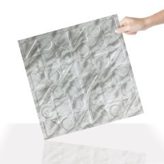 Tink 3 Boyutlu Duvar Paneli Kabartmalı Kareli Yuvarlak Desen Pvc 41x41 cm/ 6 Adet /1 m² Mermer Desenli