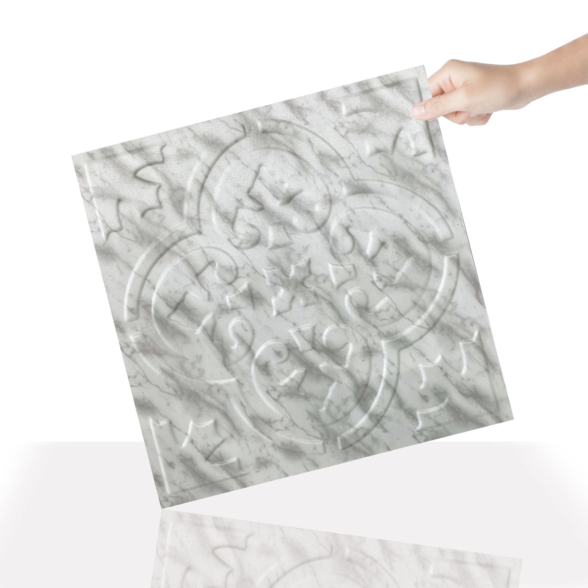 Tink 3 Boyutlu Duvar Paneli Kabartmalı Solo Desen Pvc  41x41 cm/ 6 Adet /1 m² Mermer Desenli