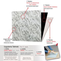 Tink 3 Boyutlu Duvar Paneli Kabartmalı Solo Desen Pvc  41x41 cm/ 6 Adet /1 m² Mermer Desenli